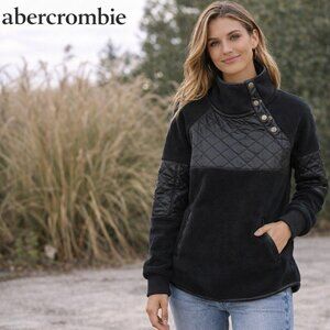 Abercrombie Black Fleece Sweatshirt XS | Cozy Pullover Lounge Athleisure Layerin